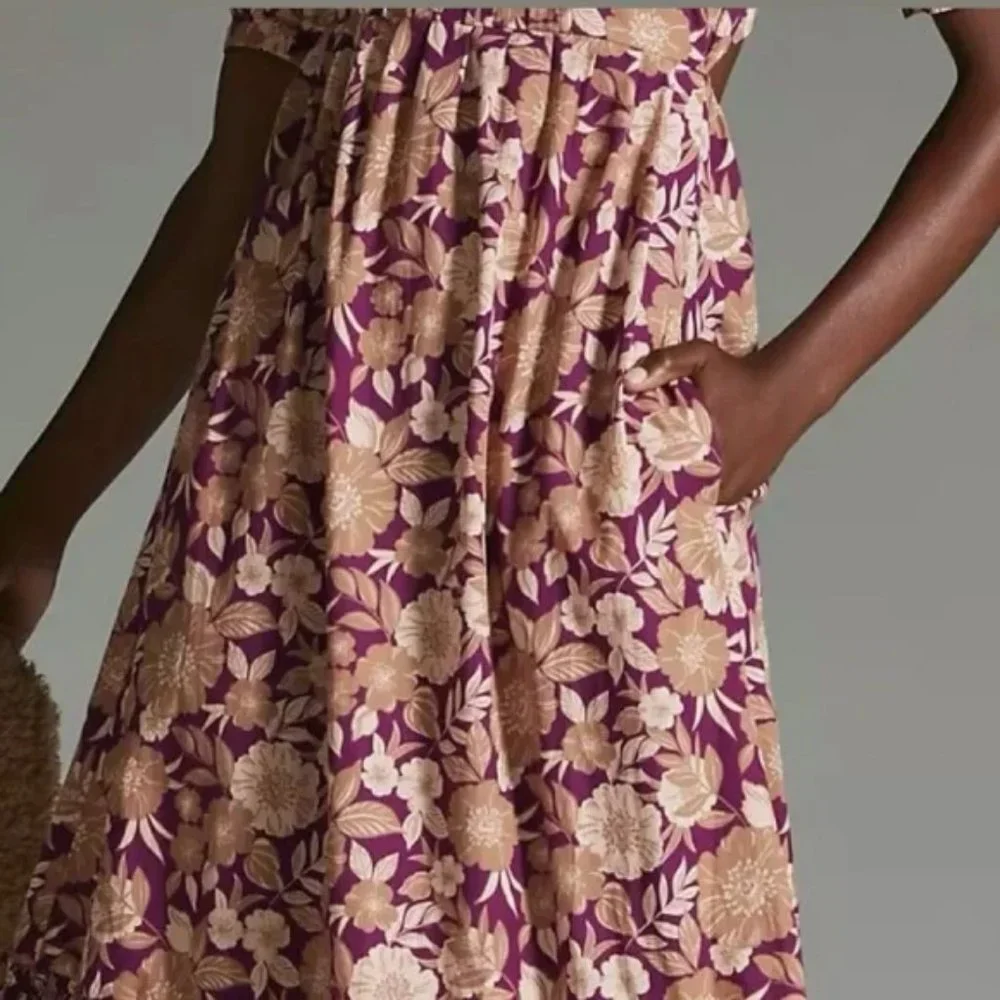 HP 🎉 NWT Favorite Daughter The Mirka Vintage Multi Floral Print Midi Dress - Picture 5 of 14